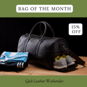 leather weekender bag with shoe compartment