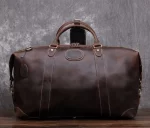 Leather duffle bag