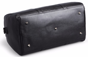 Leather Weekender Bag with Shoe Compartment