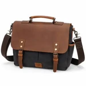 Waxed canvas laptop bag