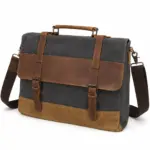 Waxed canvas laptop bag