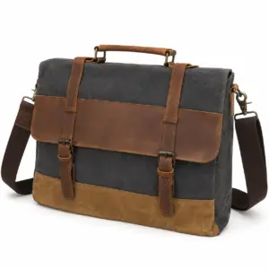 Waxed canvas laptop bag