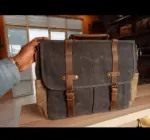 Grey canvas laptop bag