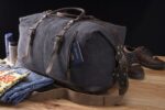 Vintage canvas travel in dark grey