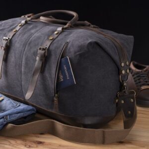 Vintage canvas travel in dark grey