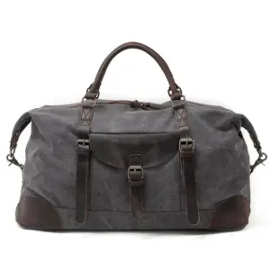 Kalahari canvas travel bag in light grey
