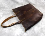 Leather tote bag