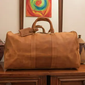 Leather travel bag