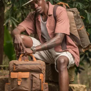 Brown Waxed Canvas backpack