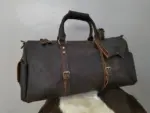 Dark brown leather travel bag