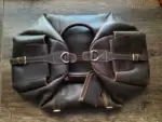 Dark brown leather travel bag