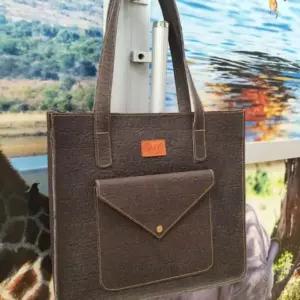 Printed grey Adanna tote bag