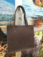 Printed grey tote bag
