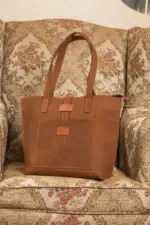 Sanaa leather tote in Nubuck brown