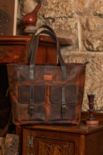 Vintage leather tote