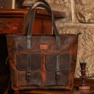 Vintage leather tote