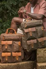 Green Waxed Canvas backpack