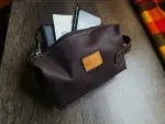 Sarabi leather toiletry in dark brown