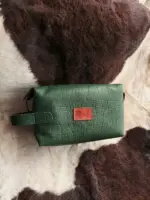 Sarabi leather toiletry in printed green