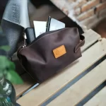 Leather toiletry bag