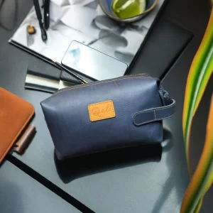 Leather toiletry bag