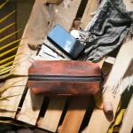 Leather toiletry bag