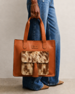 Chestnut leather tote