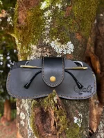 Leather sunglasses holder