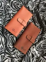 Brown leather wallets