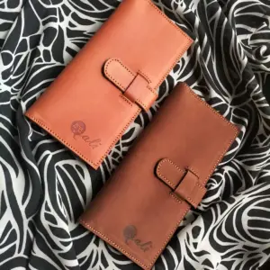 Brown leather wallets