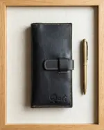 Acacia leather wallet in Black