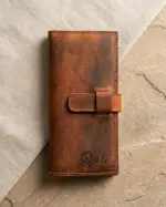 Acacia leather wallet in Vintage brown