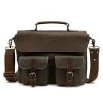Green Waxed Laptop Bag