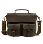 Green Waxed Laptop Bag