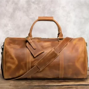 Brown Leather Travel Bag