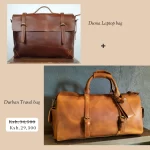 Leather laptop bag Leather travel set