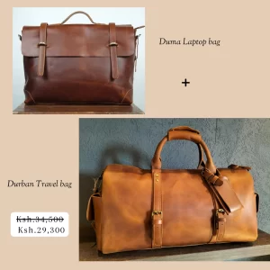 Leather laptop bag Leather travel set