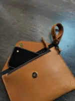 Leather pouch that fits a phone
