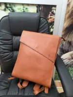 Tan leather backpack