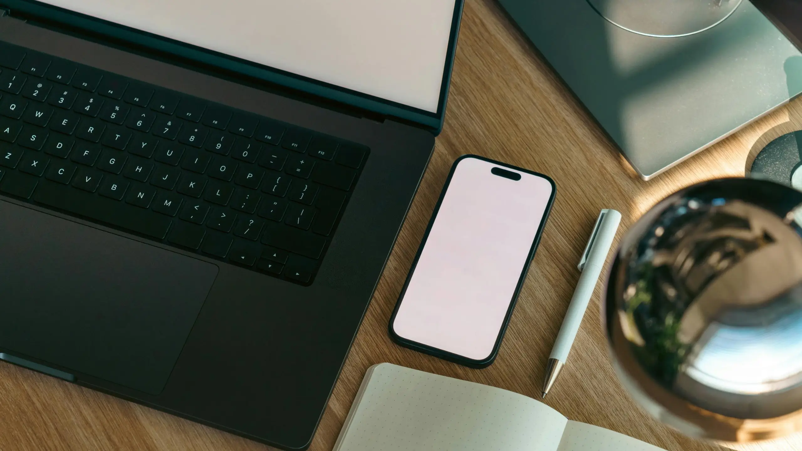 Laptop and items on a desk