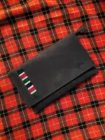 Leather wallet laid on a table