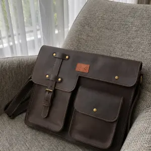 Dark brown Leather briefcase