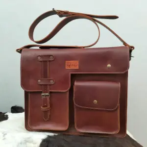 Brown leather briefcase