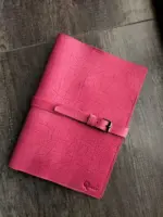 Pink leather laptop sleeve