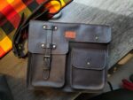 Dark brown leather laptop bag