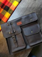 Dark brown leather briefcase