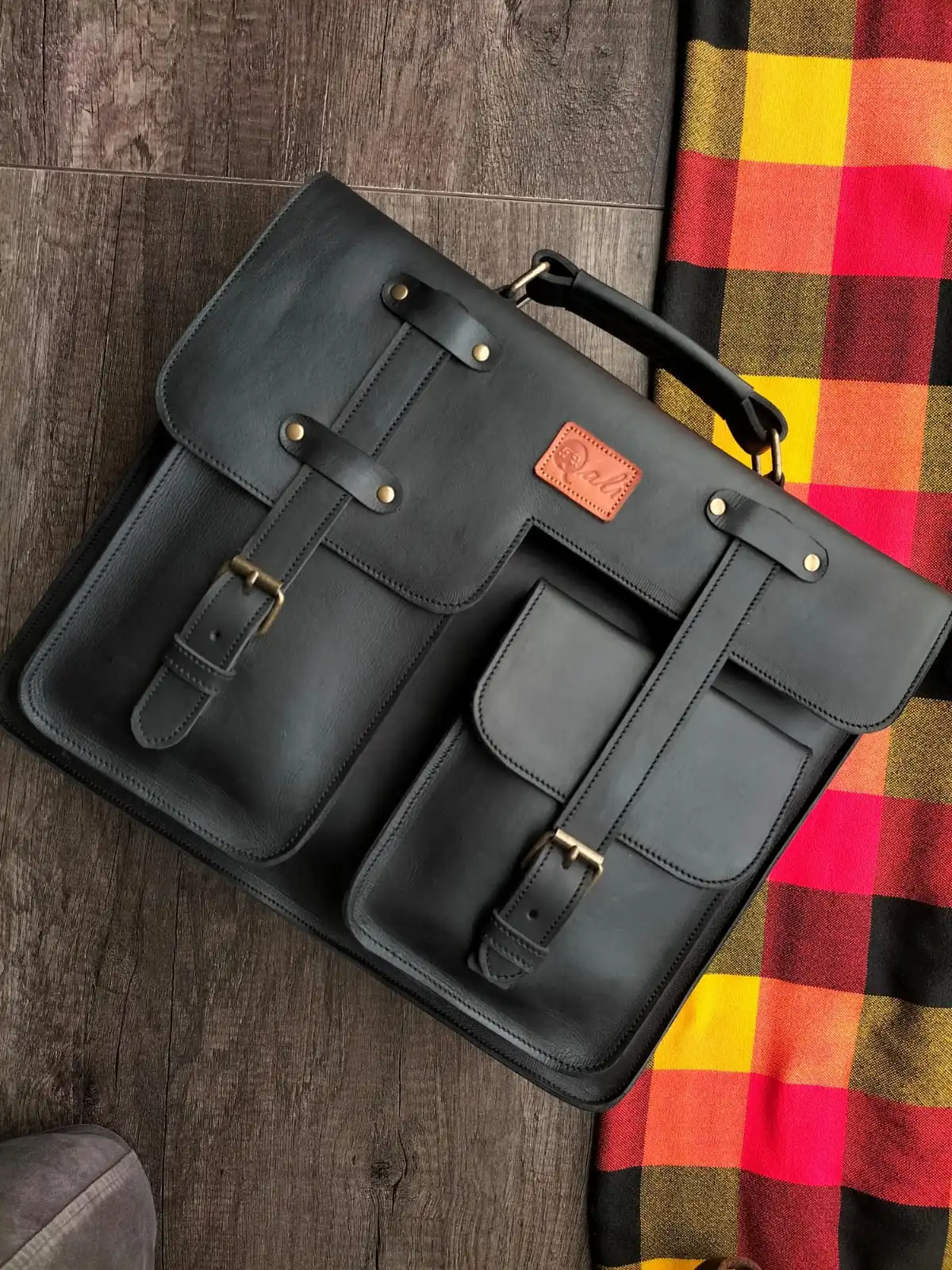 Leather laptop bag