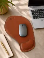 Tan leather mouse pad