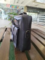 Side view of the Arua Leather briefcase