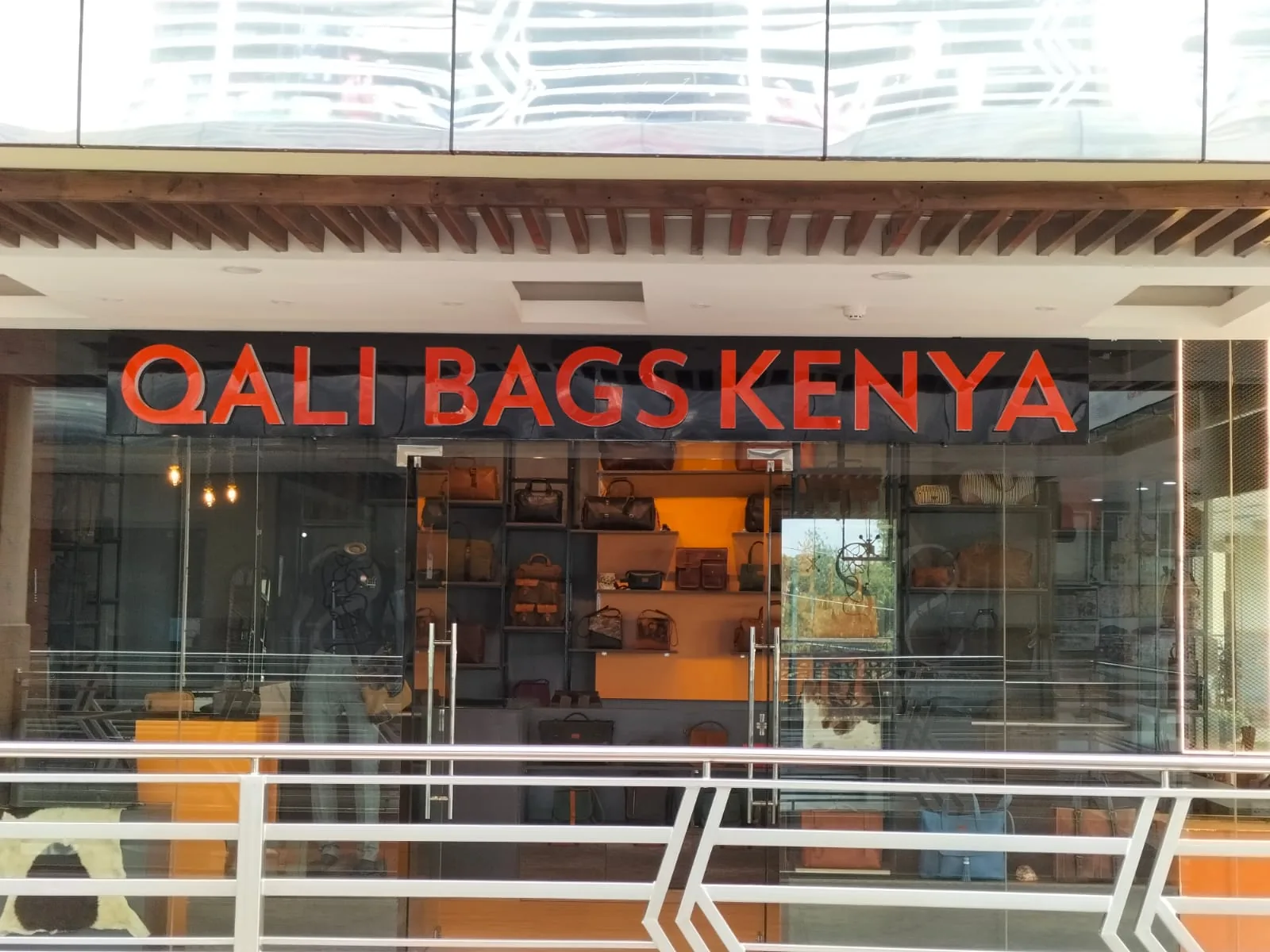 Qali Bags Kenya storefront at Runda Mall, Kiambu Road, Nairobi